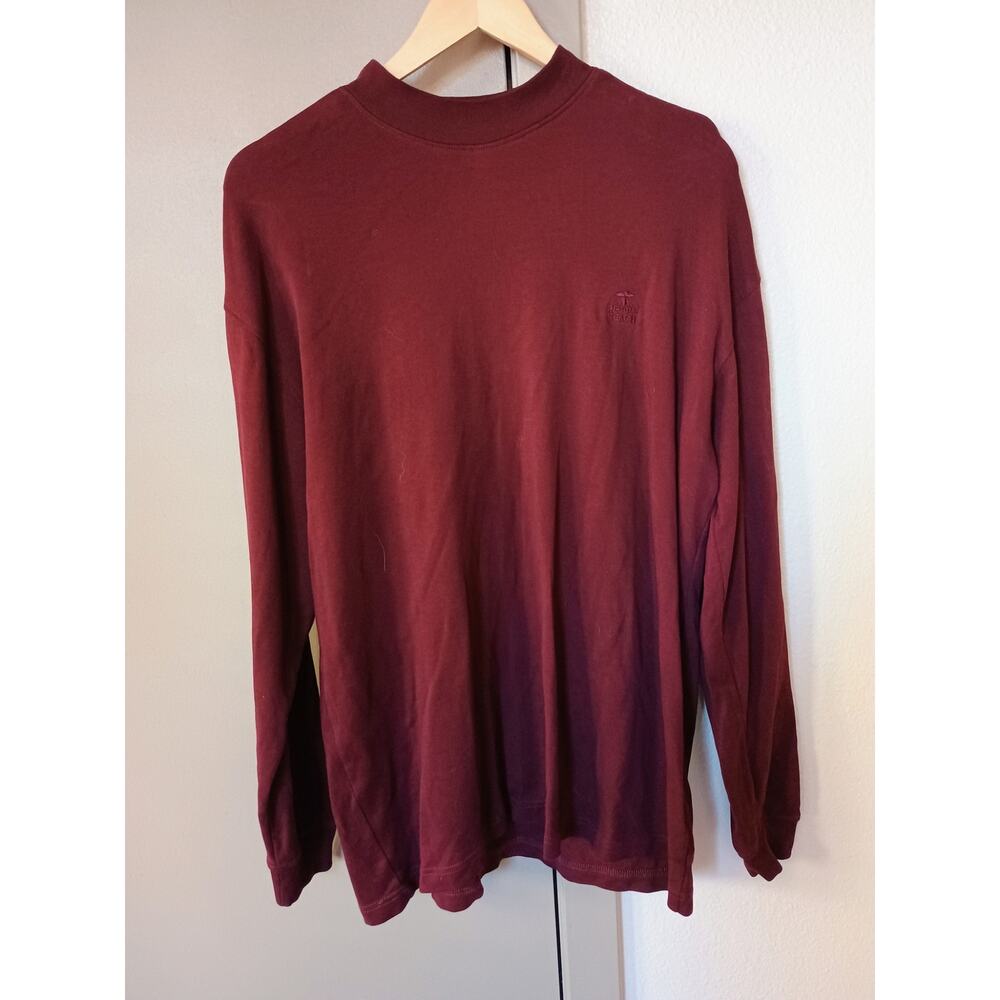 Pebble Beach burgundy 100% cotton pullover sweater long sleeve capsule wardrobe